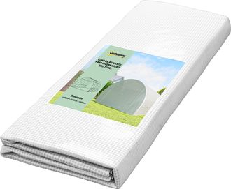 OEM Cubierta De Repuesto Para Invernadero 600x300x200cm Tipo T&uacute;nel Carpa De Invernadero Con 12 Ventanas Blanco