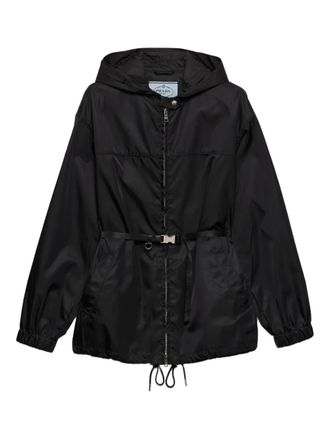 Prada Re-Nylon jack met capuchon - Zwart