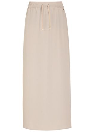 Herno Crepe Midi Skirt - Cream - 46 (UK14 / L)