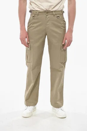 Celine Pantaloni Cargo in Tinta Unita con Dettagli Logati Celine