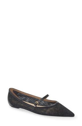 Stuart Weitzman Emilia Mary Jane Flat in Patent Black at Nordstrom Rack, Size 9