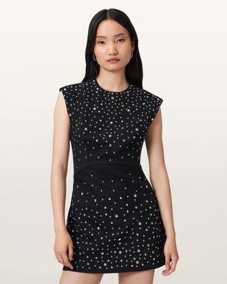 AllSaints Tamara Embellished Mini Dress