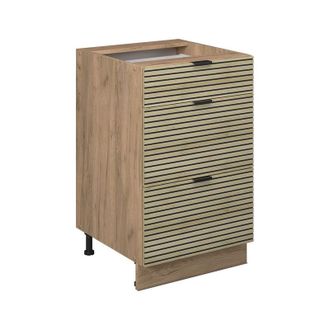 Vicco Mueble Bajo De Cocina Fame-line, Panel De Roble, 50 Cm Sin Encimera