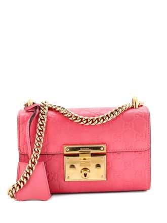 Gucci Padlock Shoulder Bag Guccissima Leather Small crossbody bag - women - Calf Leather - One Size - Pink