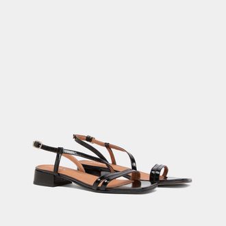 Jonak Anaya leren sandalen met lage hakken