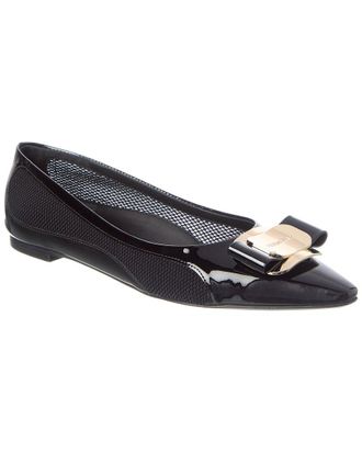 Ferragamo Ferragamo Zea Bow Leather Ballet Flat