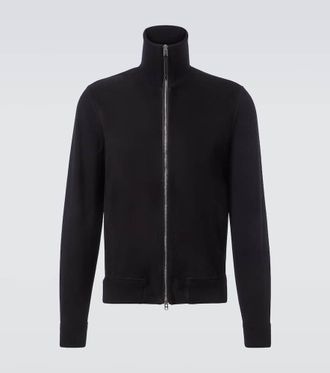 Tom Ford Suede and wool-blend zip-up sweater