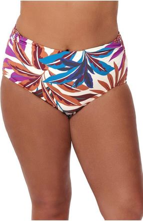 Gottex Plantopia Plus Size Shirred High Waist Swim Bottom in Multi at Nordstrom, Size 22