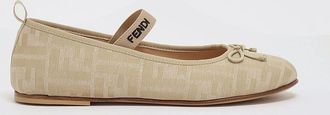 Fendi Ballerina Fendi in canvas con monogram FF jacquard