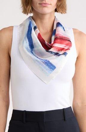 Vince Camuto Watercolor Stripe Square Scarf in White Multi at Nordstrom Rack
