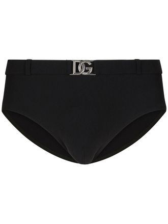 Dolce & Gabbana logo-tag swim briefs - men - Polyamide/Polyamide/Spandex/Elastane/Spandex/Elastane - 6 - Black