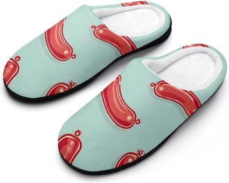 Generic Cartoon Sausages Mens Slippers House Slipper Anti-skid Sole Indoor Shoes Outdoor Comfort Cotton
