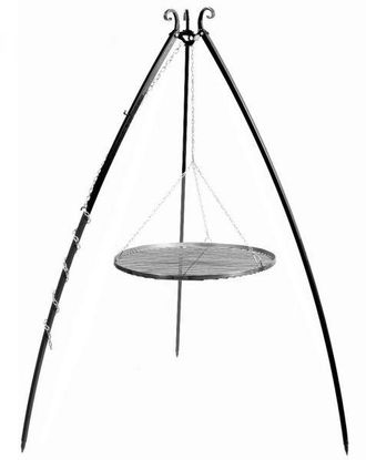 Cook King Barbecue Treppiede Da 200 Cm Con Griglia In Acciaio Naturale Da 70 Cm