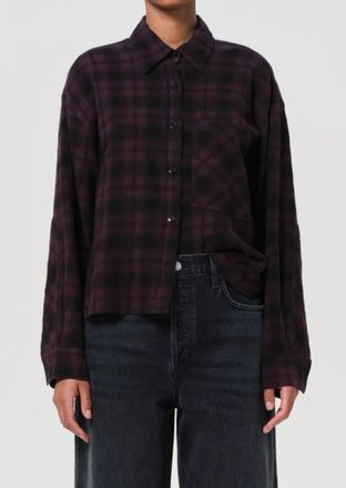 A Gold E Comer Shirt In Root (Dark Purple Brown)
