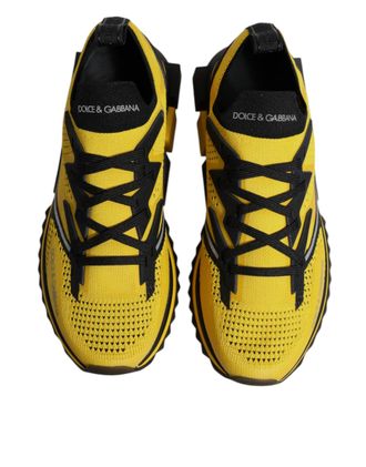 Dolce & Gabbana Mens Yellow Sorrento Sport Stretch Sneakers Shoes Polyester Viscose