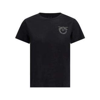 Pinko Embroidered Logo T-Shirt - female - PINKO - T-Shirts - Black - XS - Tops