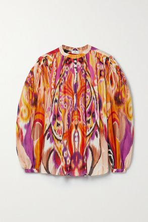Etro Printed Cotton-crepon Blouse - Arancione