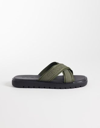 Calvin Klein Sandali incrociati kaki-Verde