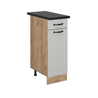 Vicco Mueble Bajo De Cocina R-line, Blanco Casa De Campo, 30 Cm, Et Antracita