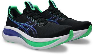 Asics Laufschuh ASICS GEL-NIMBUS 28, Herren, Gr. 42,5, schwarz, cobalt burst, Synthetik, Schuhe Laufschuh, mit Knit-Obermaterial, mit FF BLAST PLUS D&auml;mpfung