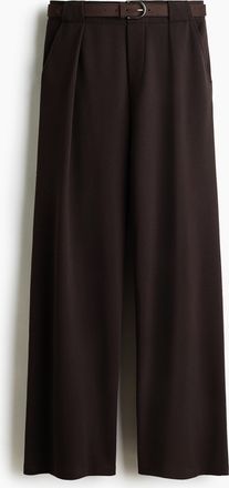 H&M Hose aus Ponte-di-Roma mit G&uuml;rtel - Brown