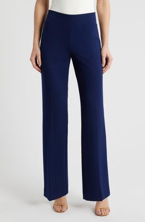 Anne Klein High Waist Pull On Wide Leg Pants in Distant Mountain at Nordstrom, Size Xx-Small
