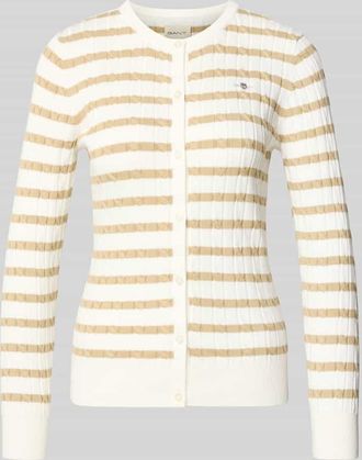 GANT Strickjacke mit Baumwoll-Anteil in Camel, Gr&ouml;&szlig;e XL