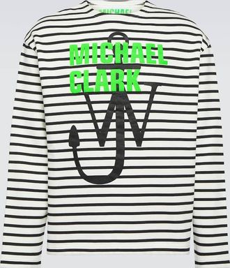J.W.Anderson x Michael Clark striped cotton jersey sweatshirt