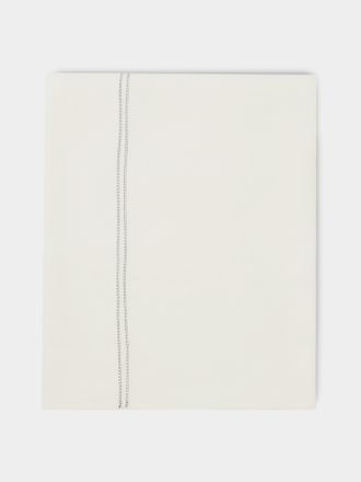 Volga Linen Hem-Stitch Linen Super King Top Sheet