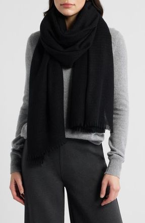 Vince Check Cashmere & Wool Scarf in Black at Nordstrom