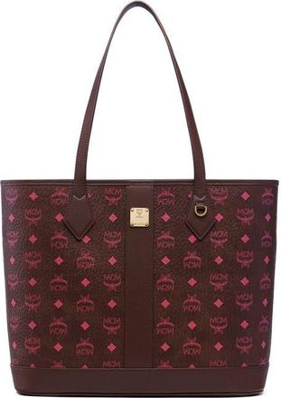 MCM New Medium Liz Shopper in Visetos in Cinnamon at Nordstrom