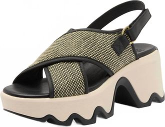 Sorel Womens Kinetic Aura Slingback Txt Sandals In Black, Bleached Ceramic