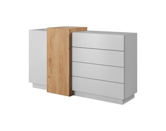 AKL FURNITURE C&oacute;moda efecto madera Blanco y Crema