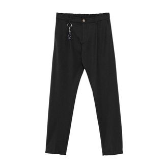 Paul & Shark Slim-fit Trousers, male, Black, 2XL, Stylish Woven Chino Trousers with Drawstring
