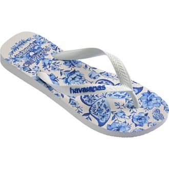 Havaianas x FARM Rio Porcelain Garden Flip Flop in White at Nordstrom, Size 7