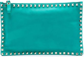 Valentino Pre-owned Valentino Leather Rockstud Clutch TV H269BOL1