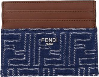 Fendi Herrens Dokumentenhalter aus blauem/braunem Stoff