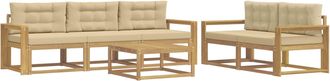 vidaXL Conjunto De Sof&aacute;s De Exterior 6 Uds. Y Beige Vidaxl