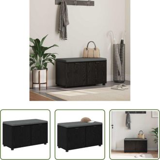 vidaXL Seduta ingresso - Panca per ingresso con cuscino Rovere Nero 80 x 38 x 46 cm