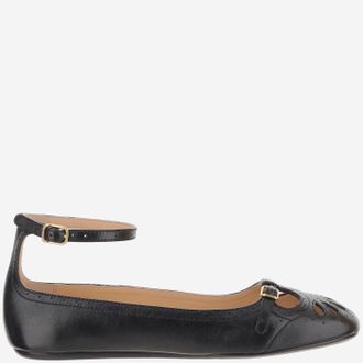 Chlo&eacute; gemischte Leder -Ballerina Flats