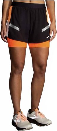 Brooks Run Visible 2 In 1 Shorts In Orange