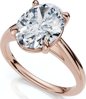 Pompeii3 Certified 2Ct Oval Solitaire Ashley Diamond Engagement Ring 14k Gold Lab Grown