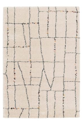 AFK Living Alfombra shaggy gruesa y suave f&aacute;cil de mantener beige 160 x 230 cm