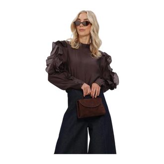Copenhagen Muse Overhemden, Dames, Bruin, M, Cmmolly Blouse