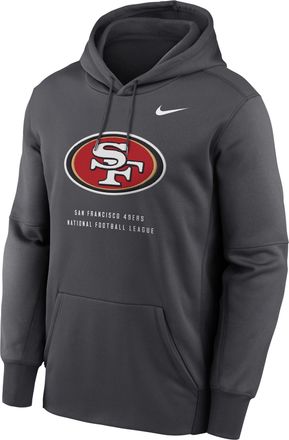 Nike Mens San Francisco 49ers Nike Therma NFL Pullover Hoodie in Grey | NKAQ06F9B-R7Q