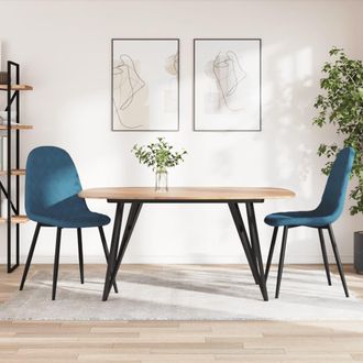 vidaXL Sillas De Comedor 2 Unidades Terciopelo Azul Vidaxl