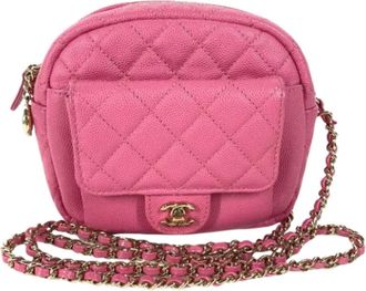 Chanel Pre-owned Leather chanel-bags - Dames - Vintage Schoudertas - Roze - ONE Size - Vintage