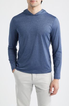 G/Fore M&eacute;lange Ice Stretch Nylon Hoodie in Twilight Melange at Nordstrom, Size Xx-Large