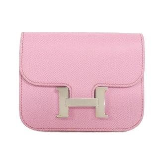 Herm&egrave;s Pink Epsom Leather Wallet (Bi-Fold) (Pre-Owned)