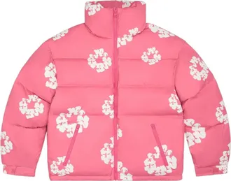 Denim Tears Cotton Wreath Puffer Jacket Pink FW25ODP11842609